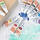 LgowithU Mini Aquarell Travel Set, 12 Farben x 5ml Tuben Wasserfarben Palette, Skizzenbuch Palette Set, Tragbares Mini Watercolour Paint für Künstler, Hobbymaler, Anfänger und Studenten(8 Gitter)
