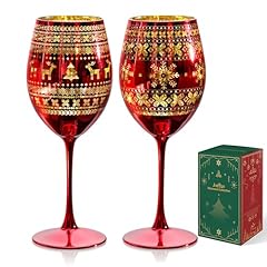 red christmas stemmed wine