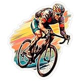 Cycling Sport Sticker 4 Inch Cyclist Bike Race Road - Waterproof Vinyl Decal for Laptop Water Bottle Car Tumbler - Durable Aesthetic Long-Lasting Stickers for Adults ID44990