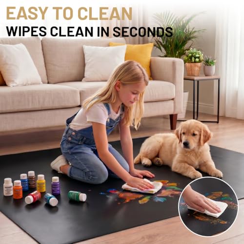 Image of Black Office Chair Mat for Hardwood Floors 36 inch x 48 inch, Heavy Duty Floor Protector for Rolling Desk Chairs, Durable Plastic Chair Mat for Home Office, Gaming Room, Tile, Laminate & Vinyl Flooring