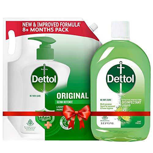 Image of Dettol Liquid Hand wash Refill Original -1500 ml & Dettol Disinfectant Cleaner for Home, Lime Fresh - 1L