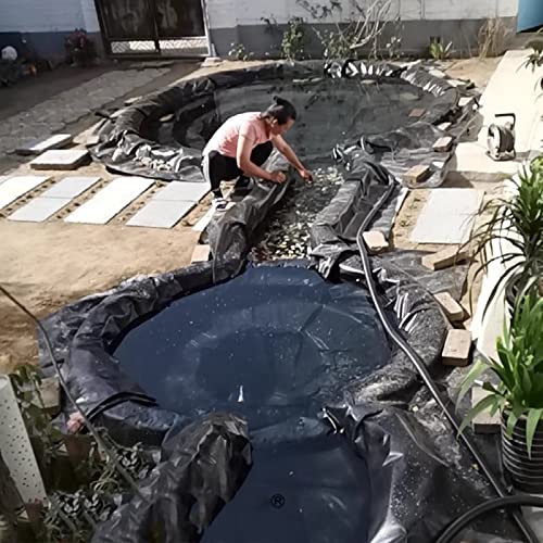 Forro de estanque, material duradero y flexible, resistente, forro de plástico para estanques, fuentes de arroyos, jardín de agua (color: negro, tamaño: 5 x 5 m)