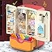 Kitchen Toys Fridge Refrigerator with Ice Dispenser Pretend Play Appliance for Kids, Play Kitchen Set with Kitchen Playset Accessories for Boys & Girls Music and Light