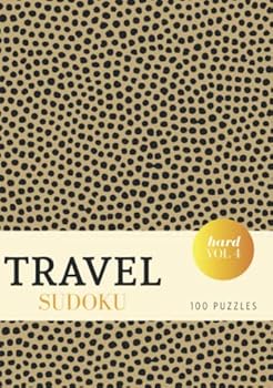 Paperback Travel Sudoku - Hard - 100 Puzzles Vol 4: A5 Pocket Sudoku Puzzle Book for Seniors, Adults & Women - Mini Purse Size with Large Print & Solutions - Leopard Print Design Book