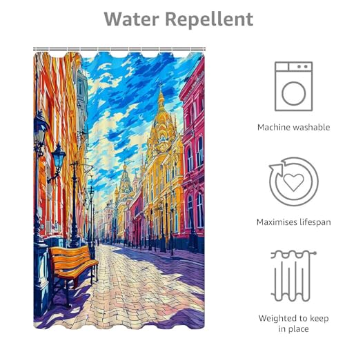 Shower curtain lavable en machine 180x250cm en polyester anti-moisissure - 3