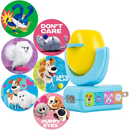 Projectables Universal Secret Life of Pets LED Kids Night Light, Plug-In, Projector, Dusk to Dawn, Boys, Girls, for Hallway, Bedroom, Nursery, Playroom, Gaming Room, 44856