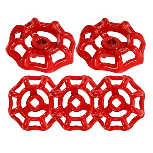 KAILIKETIY 5個 赤色属製交換用バルブハンドル バルブホイール蛇口ハンドル 軽量コンパクト設計 屋内外の水栓交換に ガーデン キッチン 浴室対