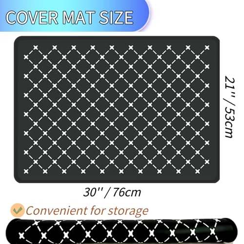 Image of Stove Top Covers for Electric Stove, Glass Stovetop Cover 30x21inch | Silicone Flat Dish Drying Mats for Kitchen Counter, Cooktop Oven Guard Mat for Kitchen RV