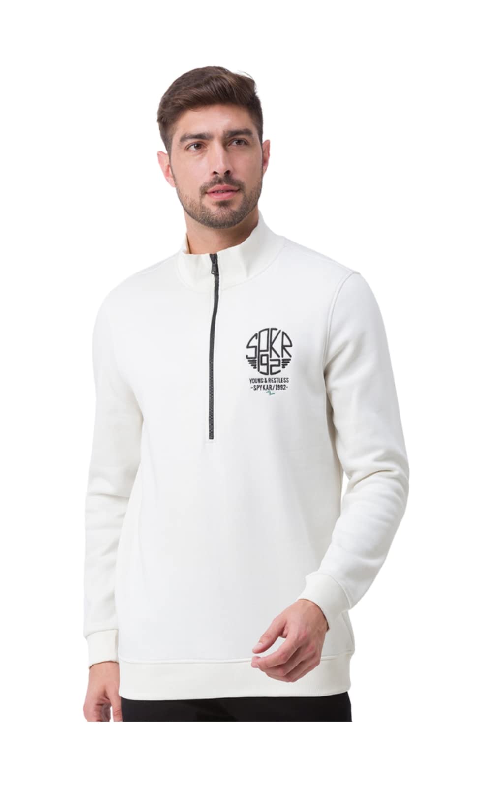spykar Men's Cotton Round Neck Sweatshirt (MSS02BBLW158)-picture-58