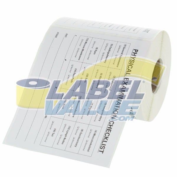 Veterinary Physical Exam Checklist Labels - 4” x 3.25”, 250 Labels/Roll, Perforated Labels | 16 Main Areas of Veterinary Physical Examination | LabelValue Brand