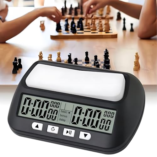 Image of 24x7 eMall Chess Clock for Professional Board Games Timer Clock Pro Digital Chess Timer Professional for Board Games Timer with Alarm Function Count up and Count Down Black