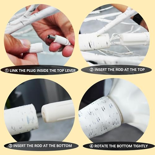 TW SHINE 2Pack Lighted Birch Tree, 6 FT Total 288LED Pre-lit Artificial Christmas Trees for Thanksgiving Christmas Decorations Indoor Home Bedroom Outdoor Festival Wedding Party, Warm White - Image 7