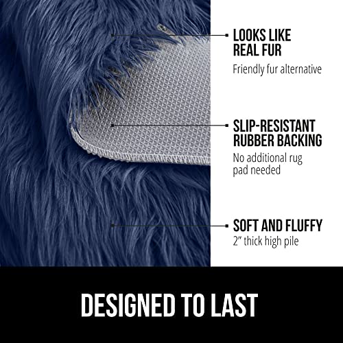image for Gorilla Grip Fluffy Faux Fur Rug, 6x9, Machine Washable Soft Furry Are