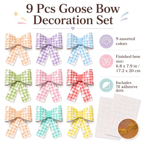 MotiMind 9 Pcs 3D Silly Goose Bulletin Board Large Bow Classroom Decoration by MotiMind - Used condition - Image 4