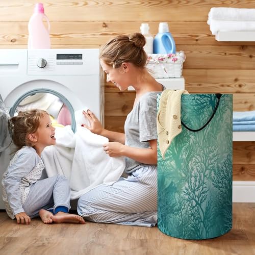 Panier à linge pliable vert vêtements jouets rangement placard - 8