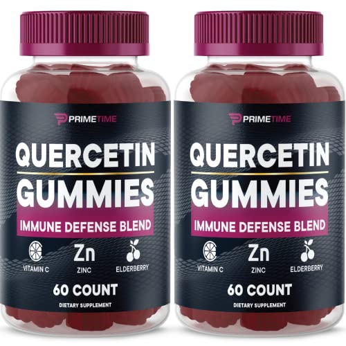 Primetime Sports Quercetin + Zinc + Vitamin C 1000mg Gummies Supplements with Elderberry, Flavonoid Vitamin for Kids Adults Immunity, Immune Support Gummy Booster Vegan (2 Pack) 60 Count (Pack of 2) Primetime Sports Quercetin + Zinc + Vitamin C 1000mg Gummies Supplements with Elderberry, Flavonoid Vitamin for Kids Adults Immunity, Immune Support Gummy Booster Vegan (2 Pack) 60 Count (Pack of 2)