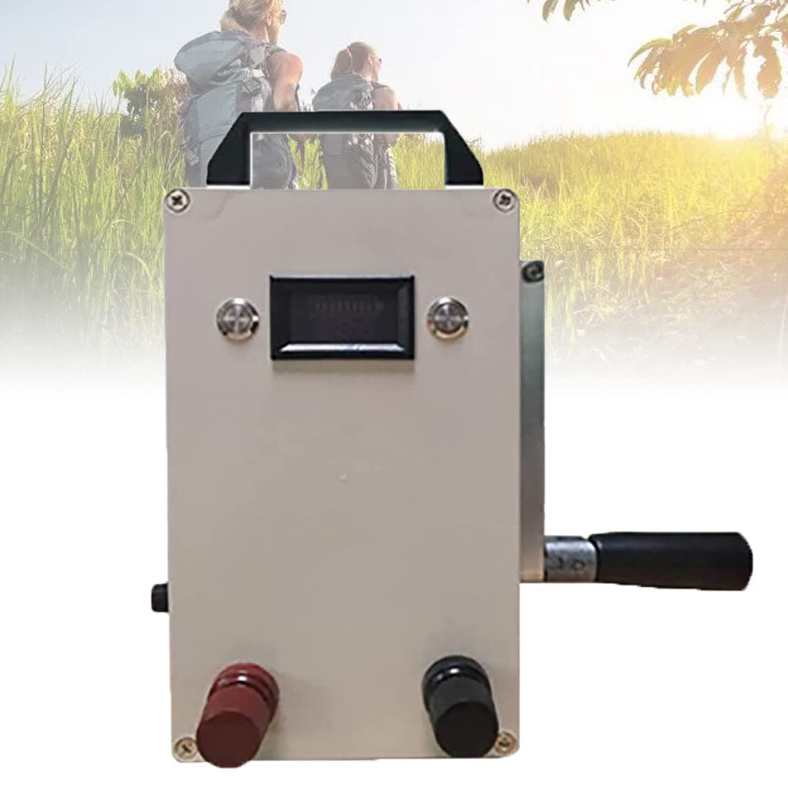 Generador de manivela portátil, generador de manivela pequeño de 150 W, batería de Litio de Gran Capacidad integrada de 5000 mAh, se Puede Utilizar para arrancar el Coche,220V