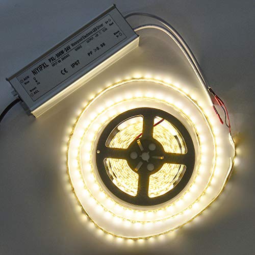 Image of LED Driver 300 Watts(150W X2) 24V DC Transformer, Waterproof IP67 Power Supply, 24V DC Low Voltage Output Adapter with 3-Prong Plug 3.3 Feet Cable for LED Light, Computer Project, Outdoor Light