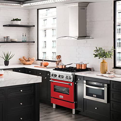 Zline 30" 4.0 Cu. Ft. Dual Fuel Range With Gas Stove And Electric Oven With Color Option (Ra30) (Red Matte) #TOP6