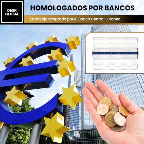 Blister Münzen, Packung mit 120 Kartuschen für Euro und Cent, Aufbewahrung von Münzen, (15 Stück pro Münze)