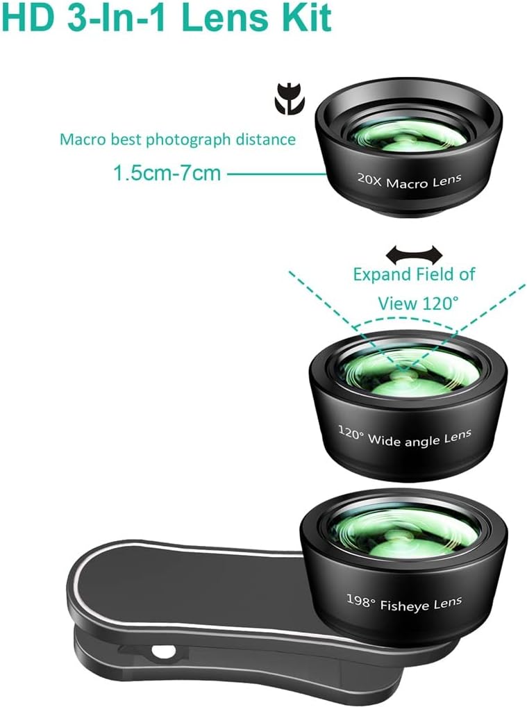 Three-in-one Mobile Phone Lens Separate Wide-Angle Fisheye Macro Mobile Phone Lens