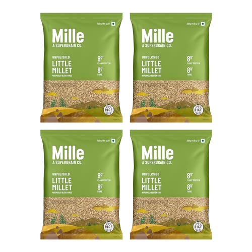 Mille Little Millet Whole Grain | Kutki/Samai/Same/Samulu | Ideal for Fasting | Unpolished, Toasted, No Soaking Required | High Plant Protein and Fibre | Sambar, Rajma, Dal, BisiBeleBath Rice Replacement | 100% Whole Grain | Just cook for 6 minutes | 2 kg