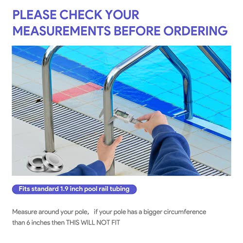 Universal Fit Pool Ladder Escutcheon Plates 4Pack,Blasoul Stainless Steel Cover Plate for 1.9\" Inground Pool Handrail