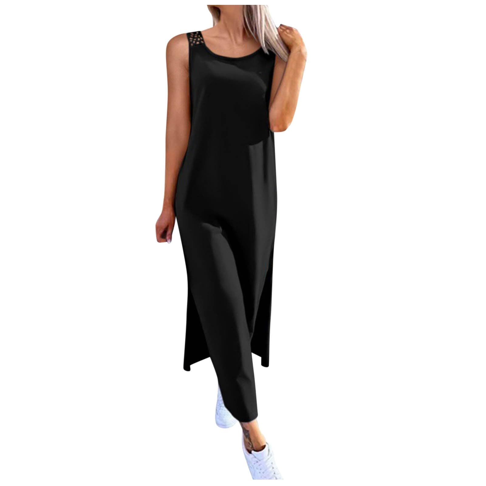 Vestido De Verano for Mujer Largo Vestidos Largos Sueltos Ocasionales Traje Playa 2026 for Resort Sin Mangas Ahueca hacia Fuera El Tiras con Abertura Lateral Encaje, Menta