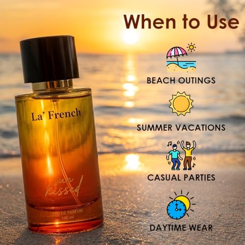 Image of La French Sun Kissed Unisex Perfume 100ml | Long-Lasting Eau De Parfum | Sophisticated Fragrance with Bergamot, Patchouli & Cedarwood Notes | Premium Perfume for Men & Women