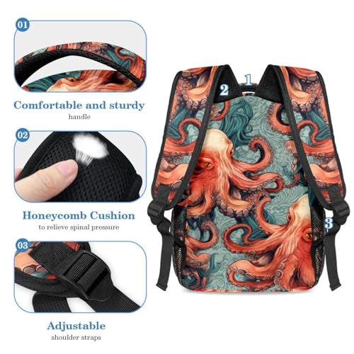 Ensemble cartable pieuvre grand sac à dos et trousse enfants