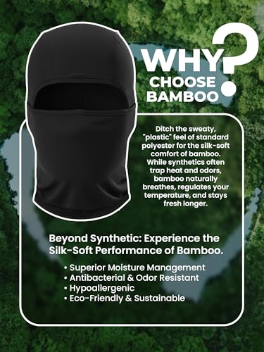 Image of Freecultr Full Face Helmet mask for Bikers Balaclava for Men Masks for Bike Riding, UV Protected Biker Accessories for man, Face Cover for Men & Women Helmet Head Cover Bamboo Balaclava
