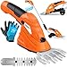 Produktbild MASKO® Grasschere Strauchschere Set mit Akku 7,2V 2000mA/h elektrische Garten Heckenschere Rasenschere Inkl. Ladegerät, Handschuhe Grasmesser, Strauchmesser & stiel Teleskopstange 90-130cm mit Rädern