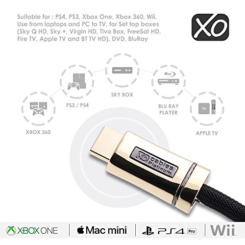 XO Platinum 4m, HDMI Cable 2.0 18Gbps 4 K Ultra HD High Speed HDMI Cable Compatible with Apple Fire TV, TV, Xbox, PlayStation - Image 3