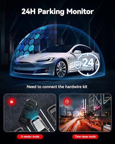 REDTIGER Dash Cam Przód samochodu Tył 4K / 2.5K z GPS WiFi Rejestrator deski rozdzielczej samochodu z ekranem IPS 3,18 ", nagrywanie w pętli noktowizyjnej 170 ° Szeroki kąt WDR, obsługa maks. 256 GB