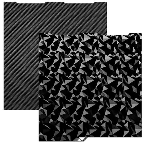 Anycubic Druckplatte, 256 * 268cm Doppelseitig Texturiert PEO+PET, Glatte Diamant PEO+Kohlenstofffaser PET Federstahlblech Platte für Anycubic Kobra 3 Combo