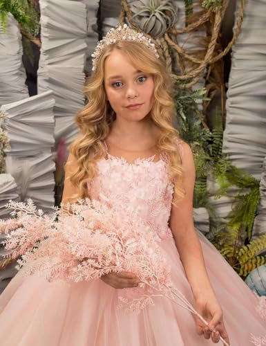 Tulle Flower Girl Dress for Wedding Lace Applique First Communion Dress for Girls Formal Dress Party Ball Gown2