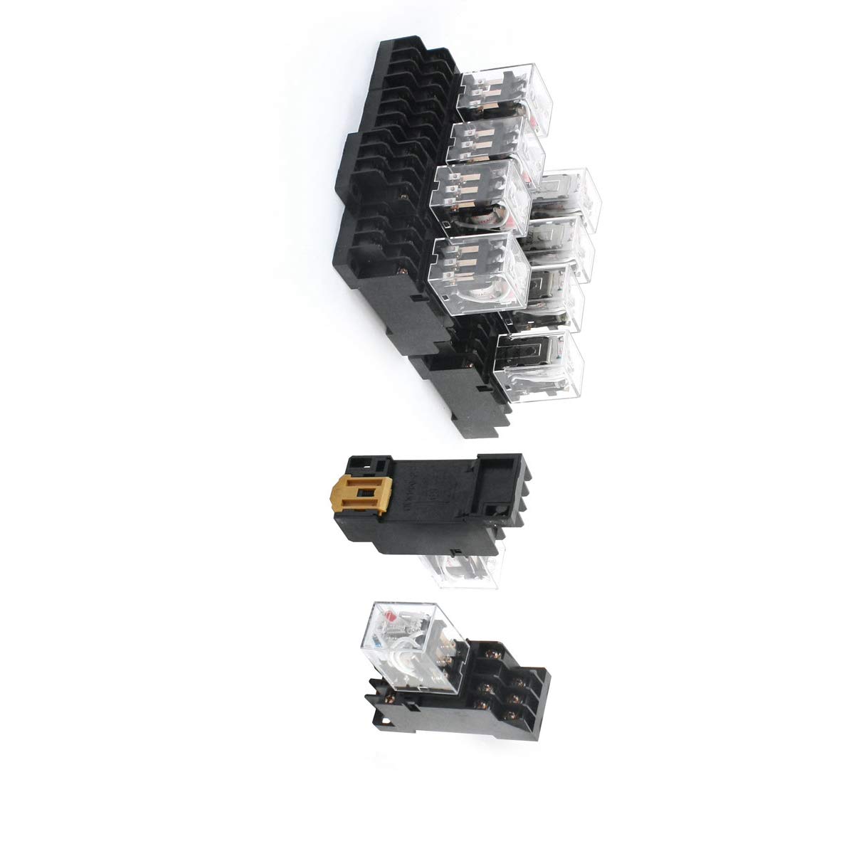 Aexit 10PCS AC 24V Coil Spannung 3PDT 11P 35mm Hutschienen-Power Relay