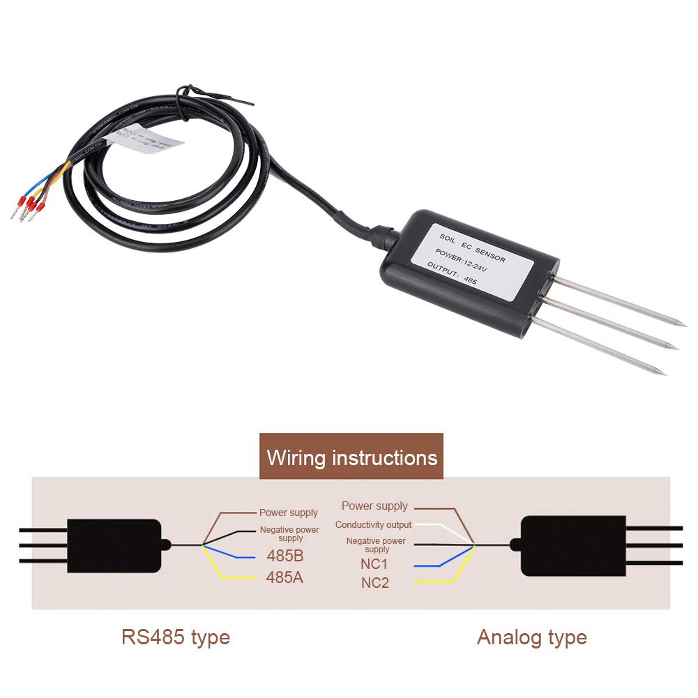 Czujnik Wilgotności Gleby, Wodoszczelna Sonda Glebowa IP68, Precyzyjny Miernik EC i Temperatury Ziemi, do Nawadniania Roślin oraz Testowania Nawozów