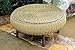Tortuga Outdoor Round Low Wicker Patio Coffee Table, Wheat