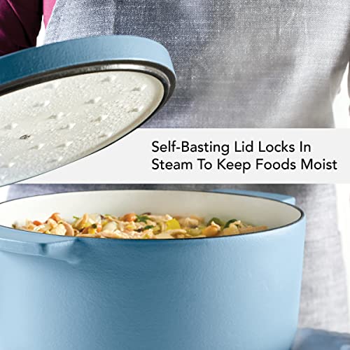 Image of KitchenAid Enameled Cast Iron Dutch Oven /Casserole, 6 Quart, Blue Velvet