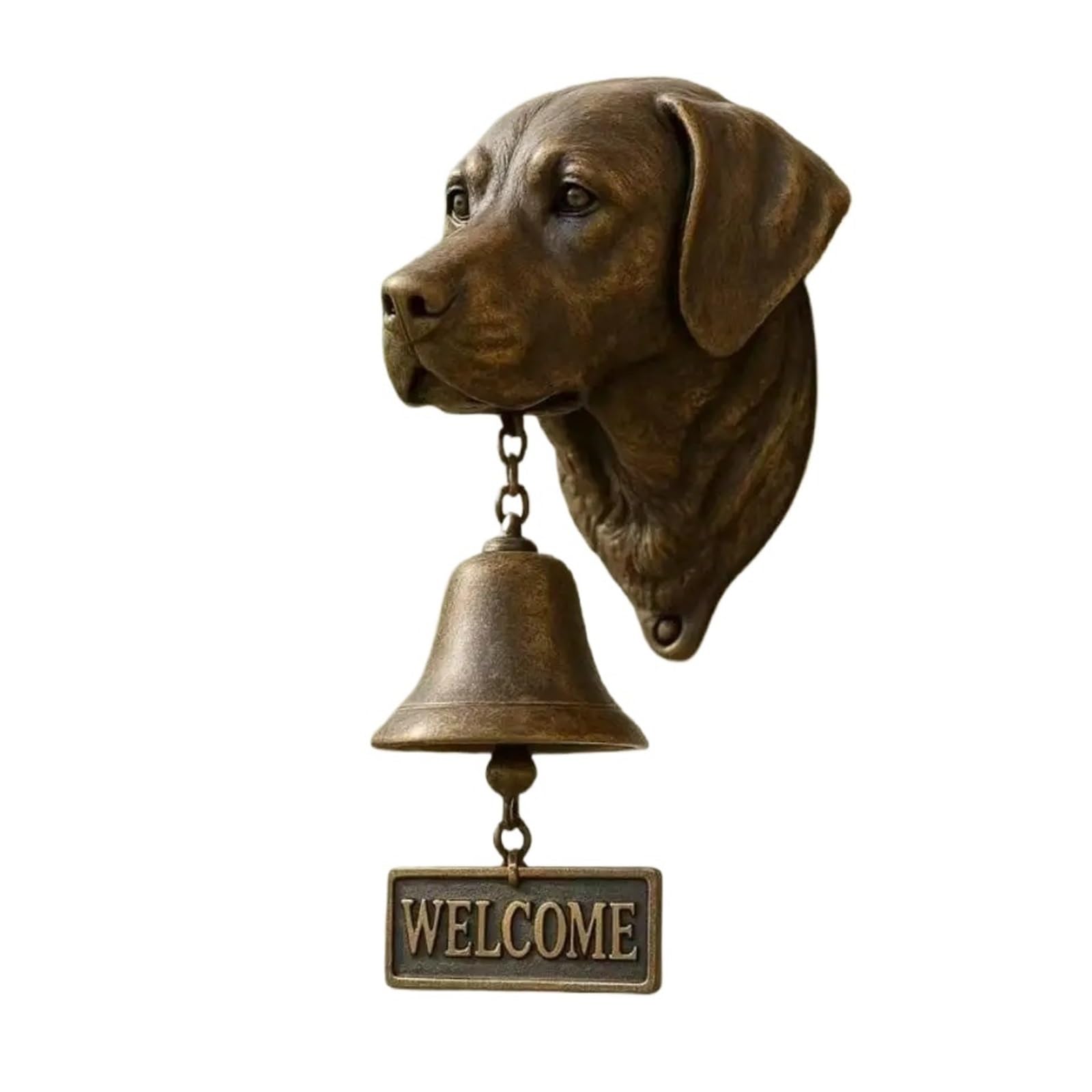 Mtksfdc Style 4 Wind Chimes For Garden Doorbell Dinner Bell Outdoor Dog Head Shape Vintage Farmhouse For Front Door Garden Sheds Cottage(Style 4)