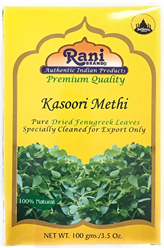 Rani Fenugreek Leaves Dried, All Natural (Kasoori Methi) 100g (3.5oz) ~ Gluten Free