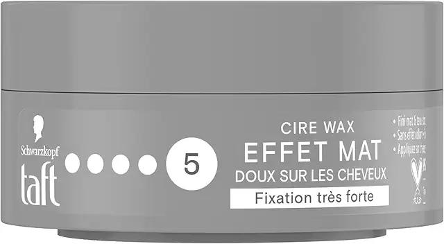 Cire à cheveux mat Schwarzkopf Taft - Fixation forte 24h - Pot 75 ml