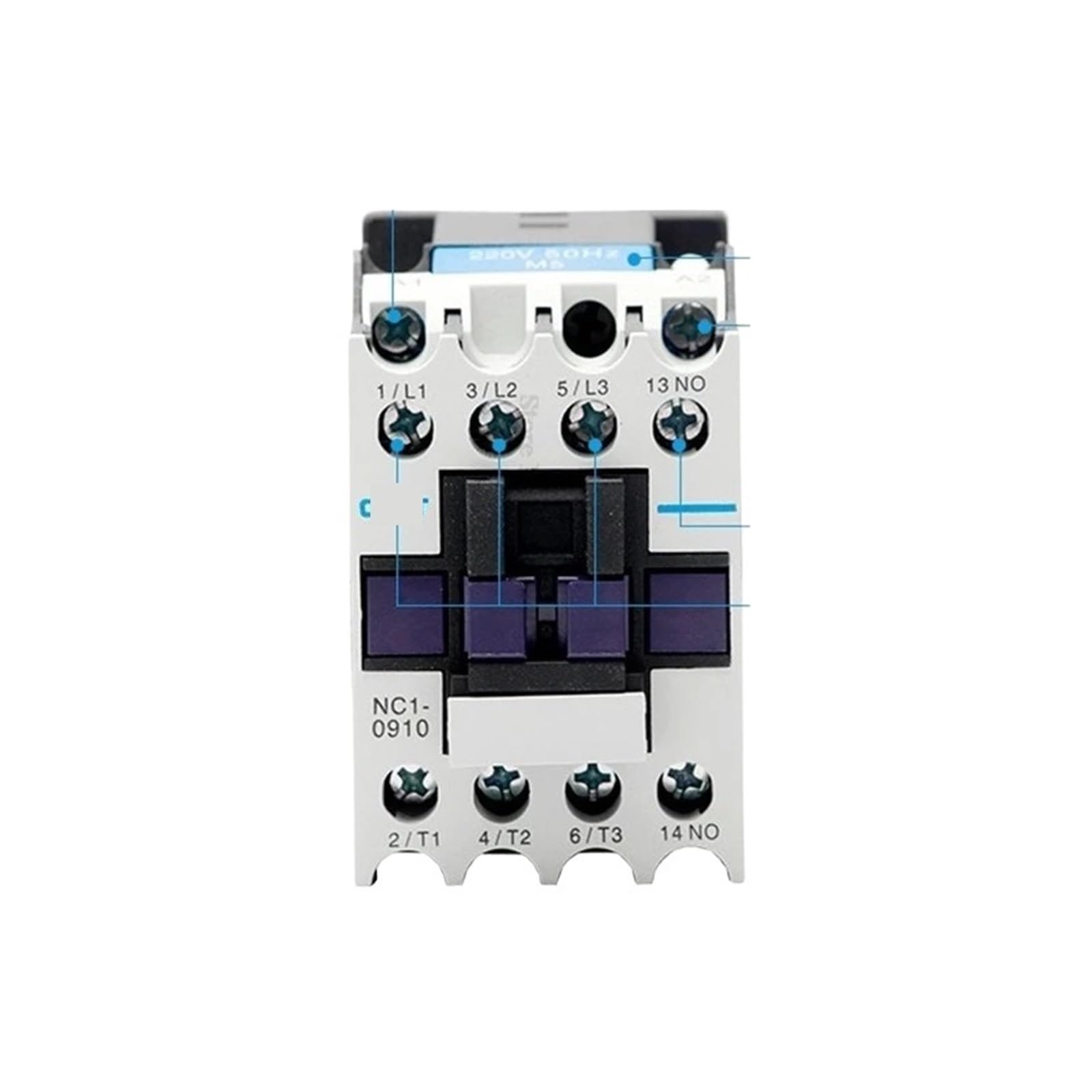 Contacteur électrique NC1-1201 stop pannes triphasées bobine 380V DIN
