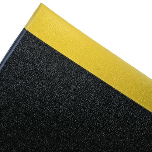 Steinbock Anti-Ermüdungsmatte Ergo | BxL 600 x 2.000 mm | 1-lagig | rutschfest | schwarz/gelb | 10 mm Stärke | für Steharbeitsplätze im 1-Schichtbetrieb | Kälteisolierung | leichte Reinigung