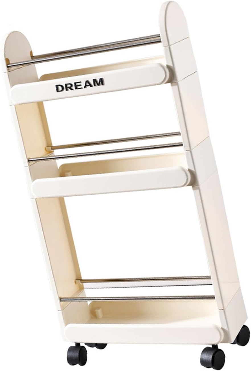 Narrow Rolling Storage Cart with Adjustable 3-Tier Bathroom & Kitchen S for Compact Spaces Rolling Storage Cart for Small Spaces