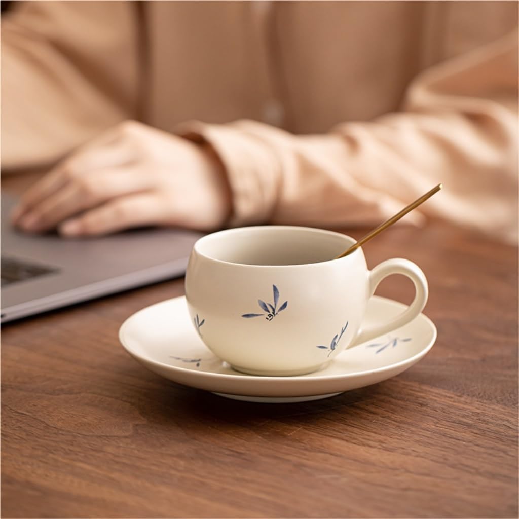 Zestawy kubków i talerzyków Filiżanka do kawy i spodek ceramiczny wysokiej klasy wykwintny zestaw do herbaty popołudniowej do biura zestaw do herbaty(Pink)