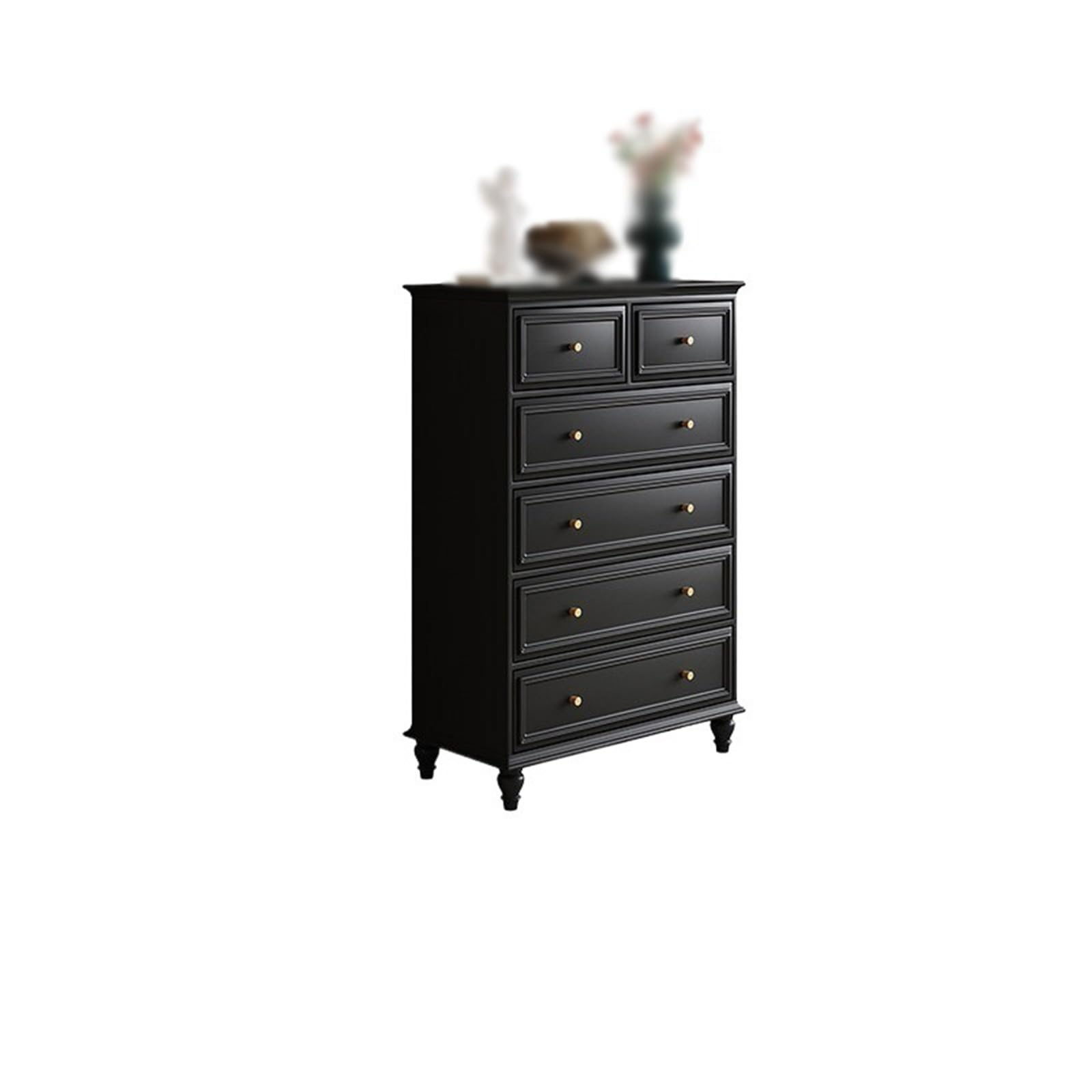 Dh2yjnbf3 Bedroom Dresser With 6 Drawers Wooden Storage Tower Chest Of For Bedroom, Hallway, Closets Storage Organizer(Black)