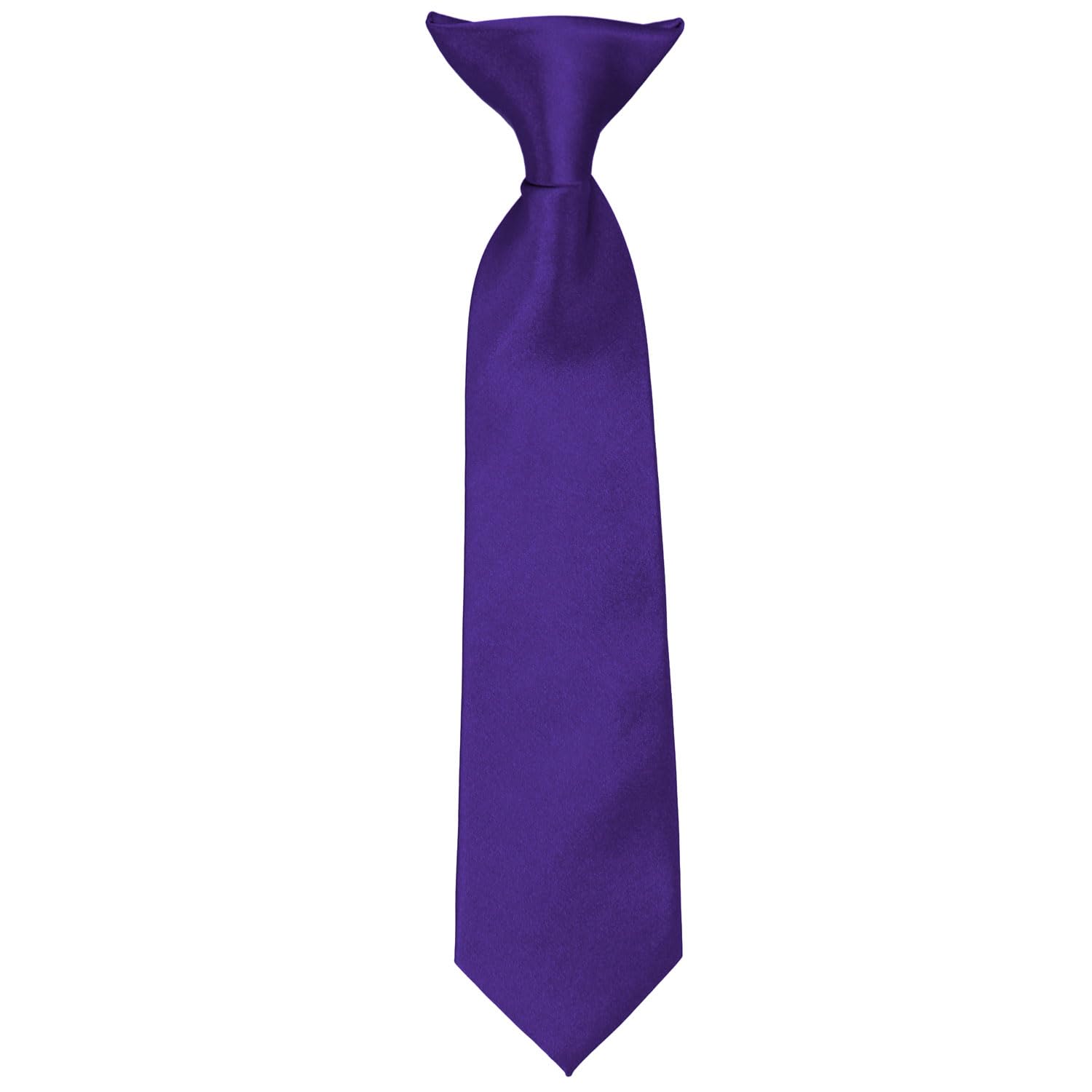 Boys' Amethyst Purple Solid Clip-On Tie, 11