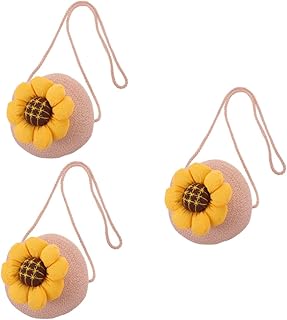 3 Peças Bolsa De Palha Infantil Bolsa De Palha De Verão Bolsa De Palha Mini Coisas Para Bolsa Bolsa De Ombro Para Mulheres Bolsa De Palha De Verão Carteira De Girassol Bolsa De